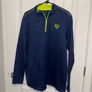 DC Comics Blue and Neon Green Superman Men's Sweater